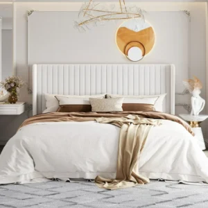 Kensington Wingback Lining Bed Frame with Optional Ottoman Storage