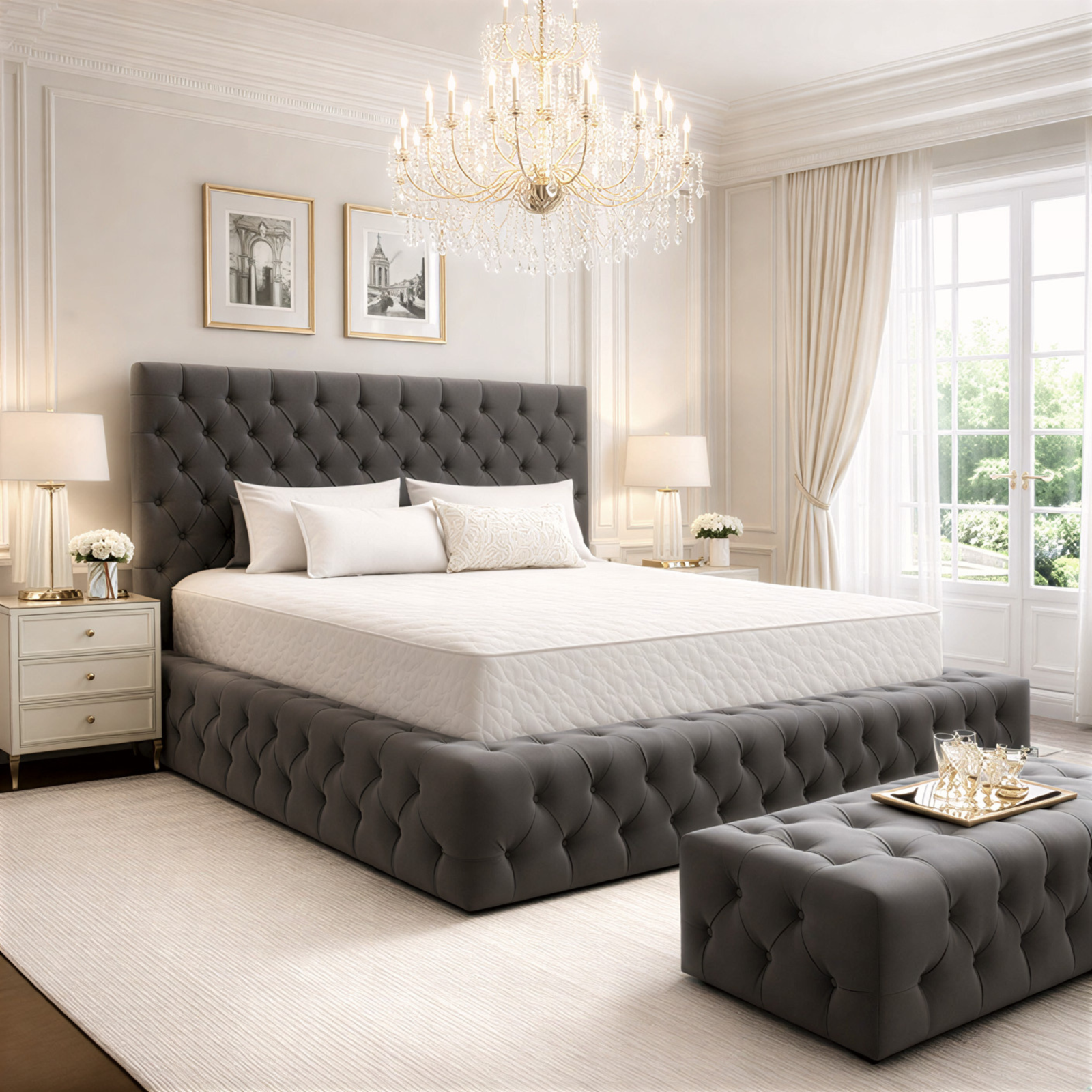 Liverpool Chesterfield Wide Ottoman Upholstered Storage Bed Frame - Image 5