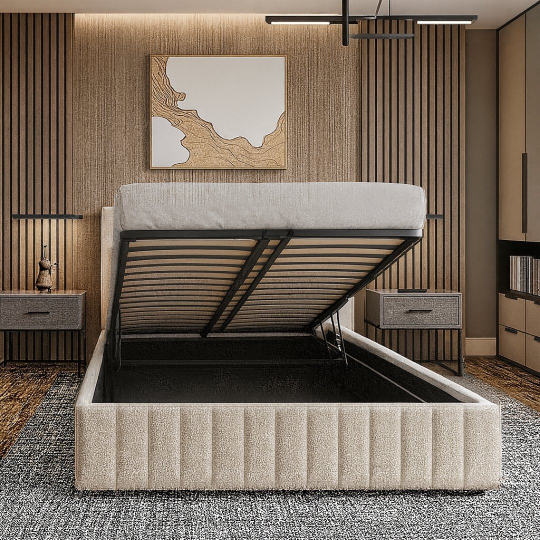 Ashbury Line Ottoman Upholstered Storage Bed Frame - Image 2