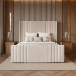 Basildon Modern WingBack Line Bed Frame with Optional Ottoman Storage
