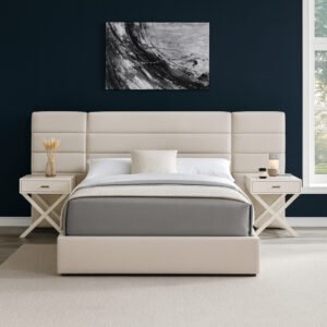 Brookside Triple Wide Back Bed Frame with Optional Ottoman Storage