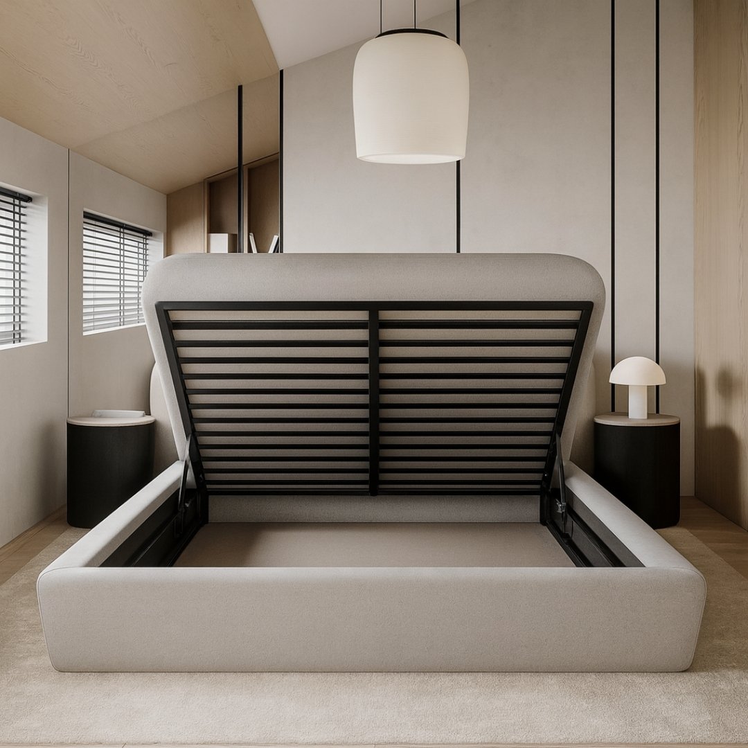 Glenwood Low Padded Ottoman Upholstered Storage Bed Frame - Image 2