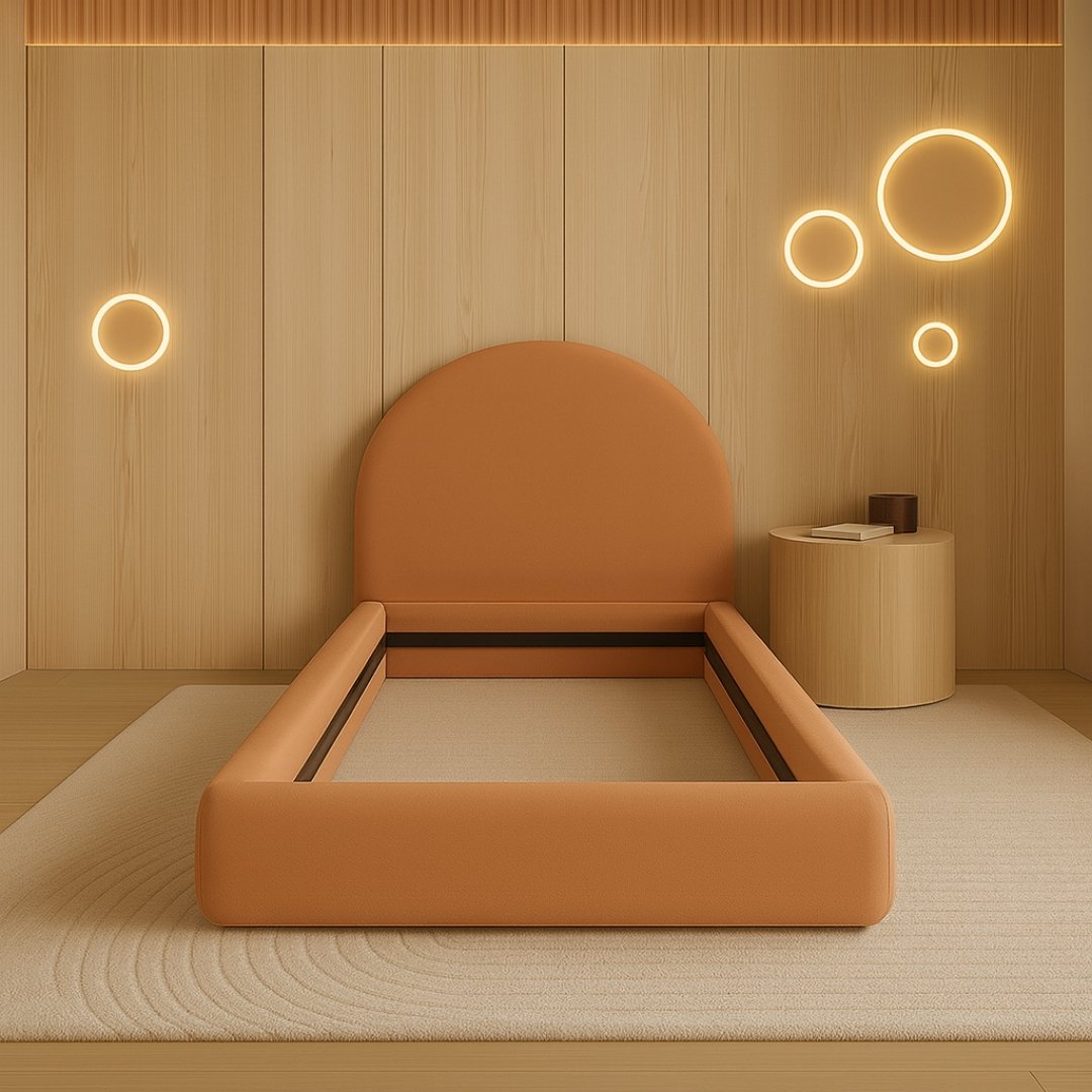 Manhattan Round Head Ottoman Upholstered Storage Bed Frame - Image 3