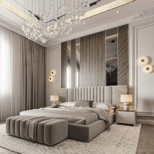 Marlowe Line Wide Back Bed Frame with Optional Ottoman Storage