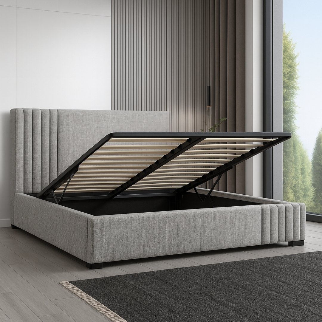 Mayfair Luxury Lined Ottoman Upholstered Storage Bed Frame - Image 3