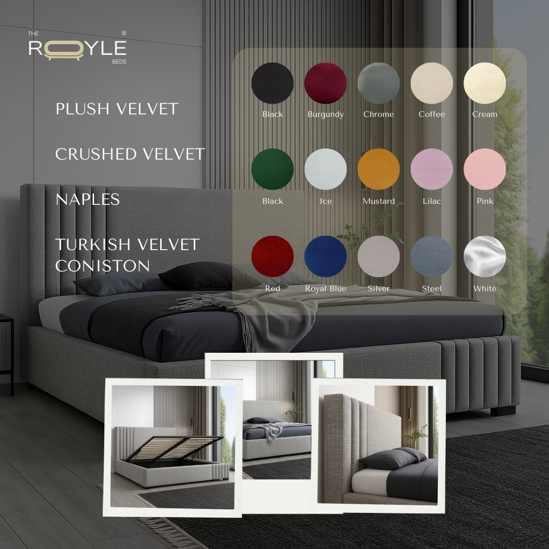 Mayfair Luxury Lined Ottoman Upholstered Storage Bed Frame - Image 4