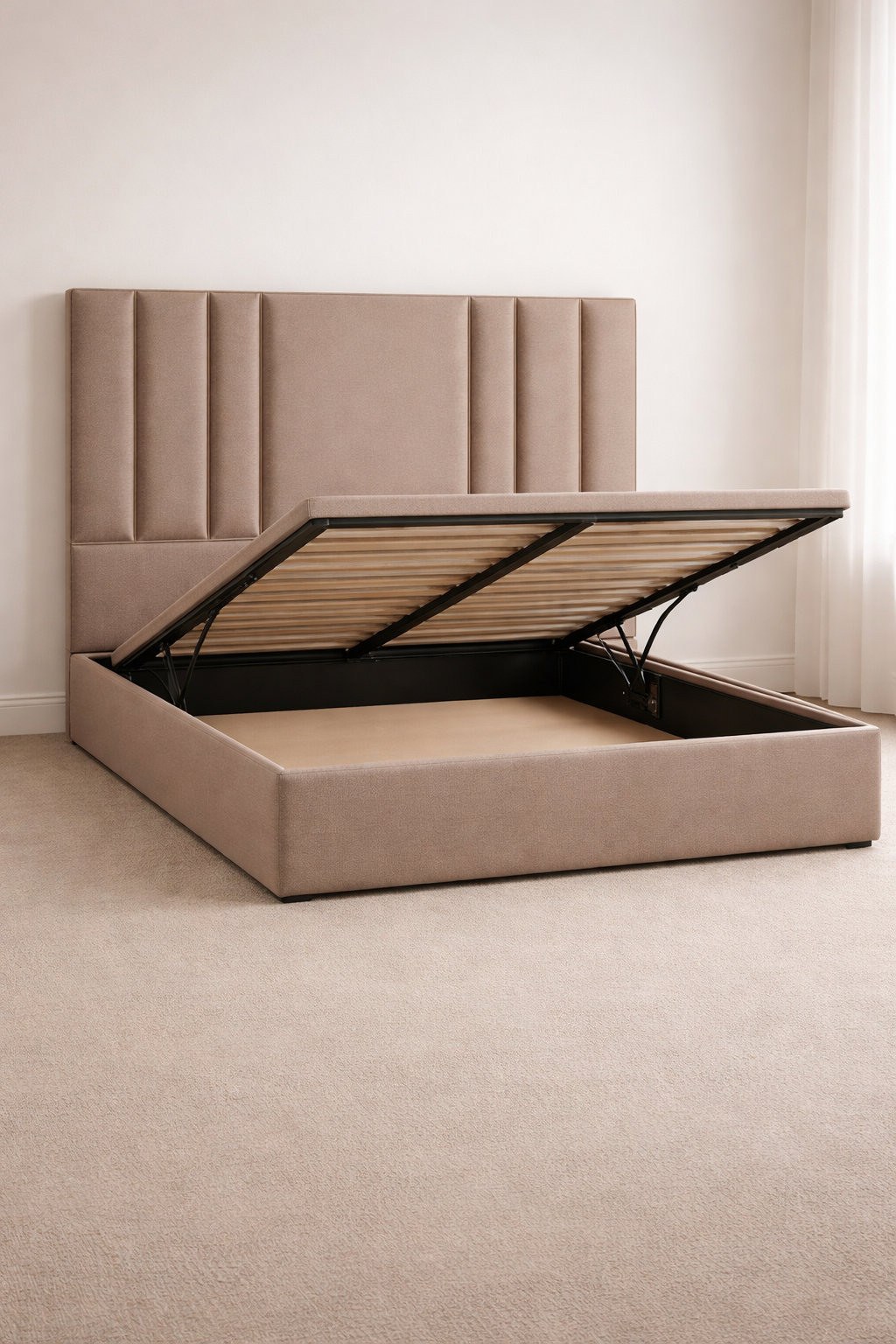 Milan Line Ottoman Upholstered Storage Bed Frame - Image 3