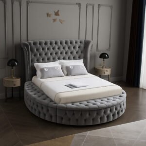 Monarch Oval Chesterfield Bed with Optional Ottoman Storage