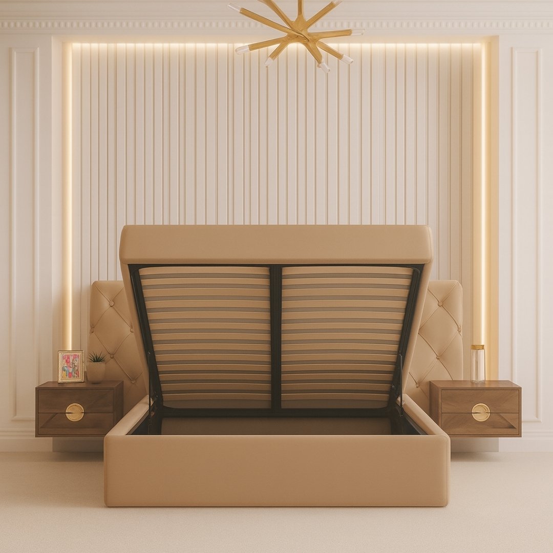 Nottingham Wide Back Chesterfield Ottoman Upholstered Storage Bed Frame - Image 2