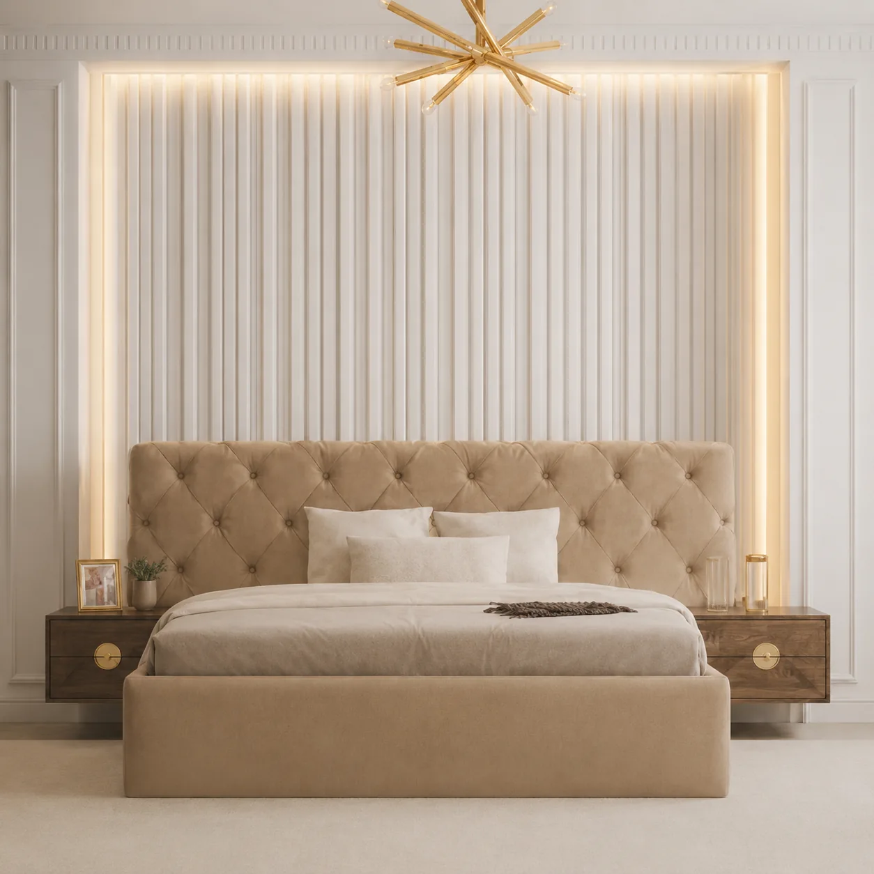 Nottingham Wide Back Chesterfield Ottoman Upholstered Storage Bed Frame