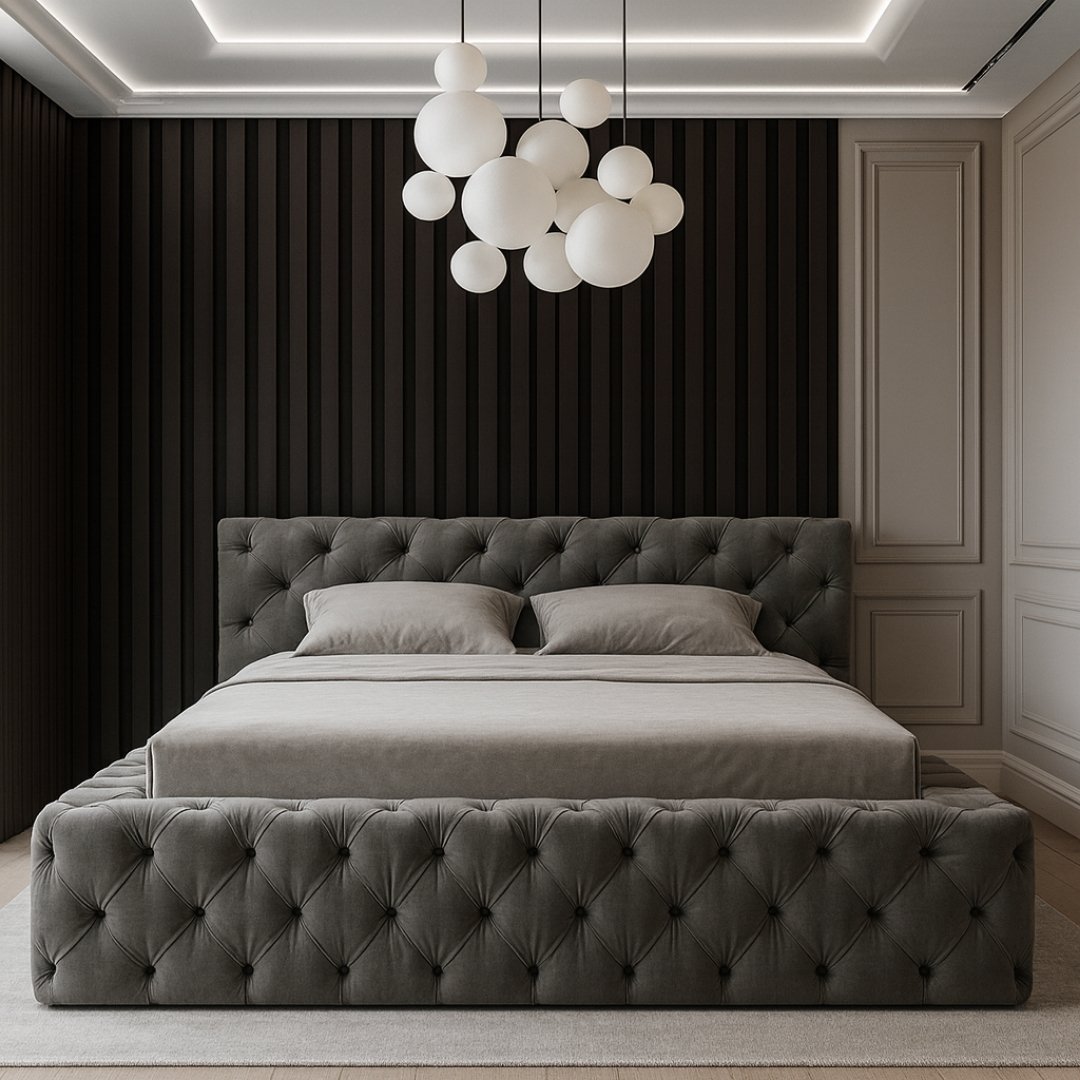 NovaLine Platform Chesterfield Ottoman Upholstered Storage Bed Frame