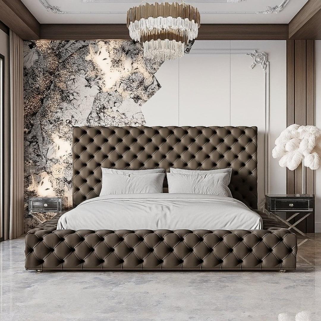 Highland Luxury Chesterfield Bed Frame with Optional Ottoman Storage